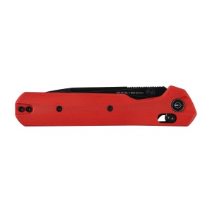 Nóż składany KNIVESPL The First Sandvik 14C28N, czerwone G10, czarna powłoka PVD