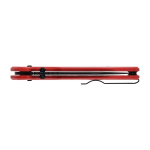 Nóż składany KNIVESPL The First Sandvik 14C28N, czerwone G10, czarna powłoka PVD