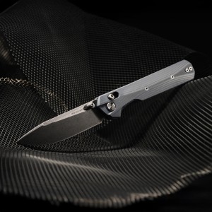 Nóż składany KNIVESPL The First Sandvik 14C28N, niebieskie G10, Stonewashed/Satin