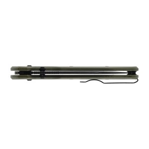 Nóż składany KNIVESPL The First Sandvik 14C28N, zielone G10, czarna powłoka PVD
