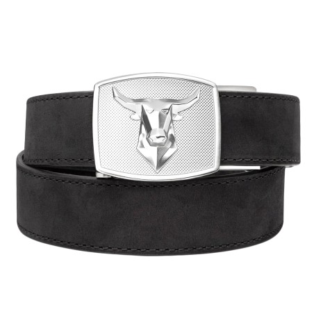 Pas Kore Essentials Bull Buckle Black Buffalo Leather Gun Belt
