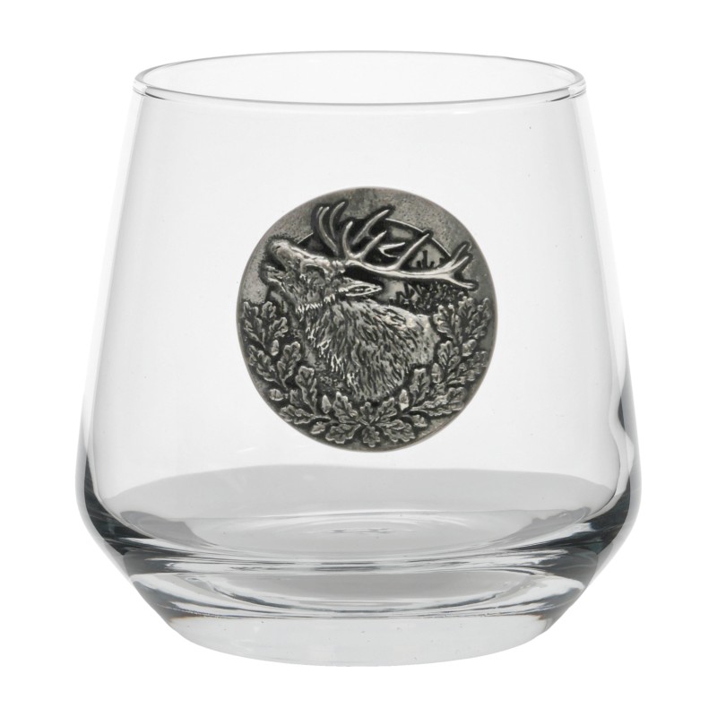 Szklanka do whisky Golden Fox Luna Deer Silver zdobione odlewanym elementem 1 szt.
