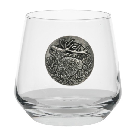Szklanka do whisky Golden Fox Luna Deer Silver zdobione odlewanym elementem 1 szt.