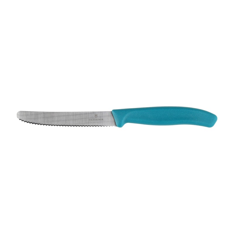 Nóż kuchenny Victorinox Swiss Classic 6.7834.C1 ząbkowany z zaokrąglonym czubkiem zielony