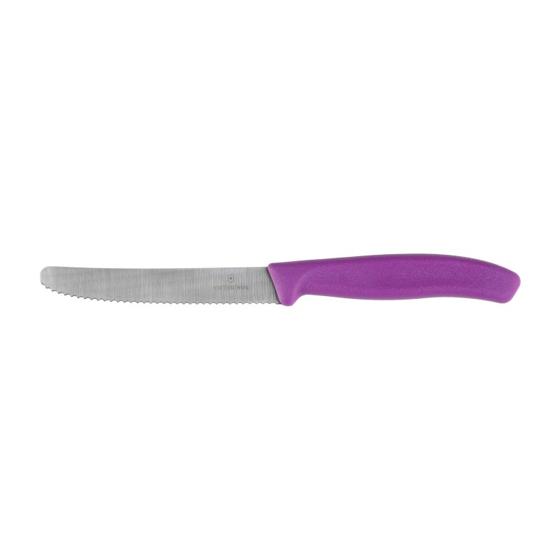 Nóż kuchenny Victorinox Swiss Classic 6.7835.C1 ząbkowany z zaokrąglonym czubkiem fioletowy
