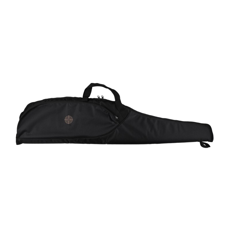 Pokrowiec na broń Forsport 125 cm - czarny, haft beżowa tarcza, biza czarna