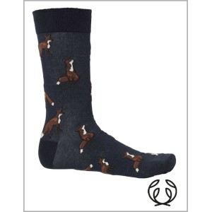 SKARPETY Chevalier Pomeroy dark navy Foxes skarpety z lisami