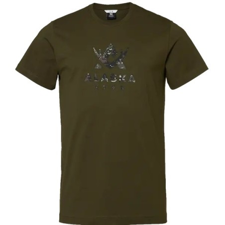 KOSZULKA ALASKA myśliwska Camo Logo Ms Night Green koszulka 100% bawełna