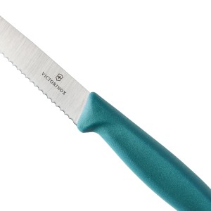 Nóż do steków i pizzy Victorinox Swiss Classic 6.7234.C1 ząbkowany zielony