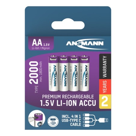Akumulatory Ansmann Li-Ion AA typ 2000, 4 szt