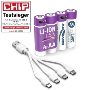 Akumulatory Ansmann Li-Ion AA typ 2000, 4 szt