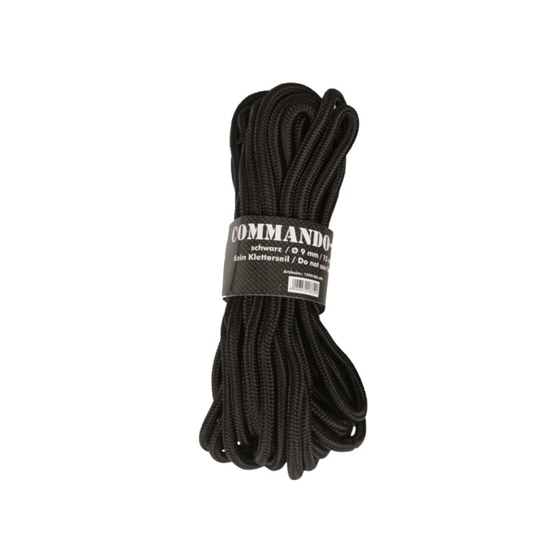 Linka Mil-Tec 9 mm x 15 m czarna