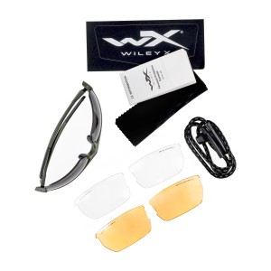 Okulary taktyczne Wiley X Valor 2.5 CHVAL06G grey / clear / light rust, zielone oprawki