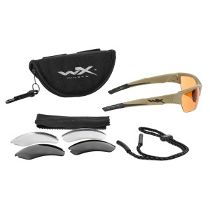 Okulary taktyczne Wiley X Valor 2.5 CHVAL06T grey / clear / light rust, jasnobrązowe oprawki