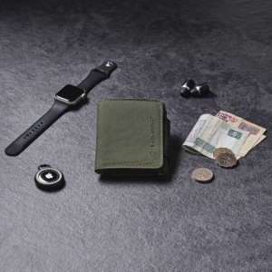 Portfel antykradzieżowy Lifeventure Recycled RFiD Wallet - olive