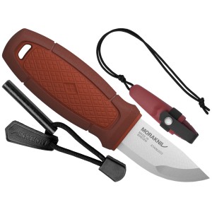 Nóż Morakniv Eldris czerwony z zestawem Neck Knife stal nierdzewna