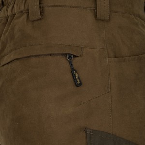 Spodnie myśliwskie HUNTER, outdoorowe, ciche ,brązowa oliwka i ciemny brąz, z membraną TPU, wodoodporne