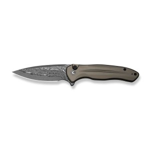 Nóż CIVIVI Button Lock Kitefin Damast Grey Alu