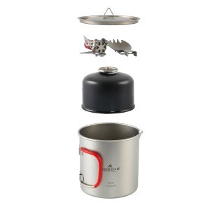 Zestaw do gotowania tytanowy Robens Fire Wisp Solo Cook Set Ultralight 650 ml - silver