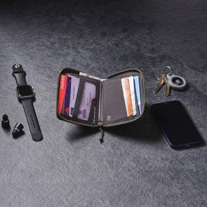 Portfel antykradzieżowy Lifeventure Recycled RFiD Bi-Fold Wallet - olive