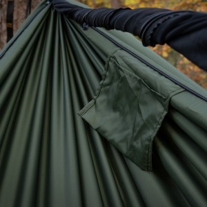 Hamak TigerWood Ważka V1 long z moskitierą Double Zip, zielony
