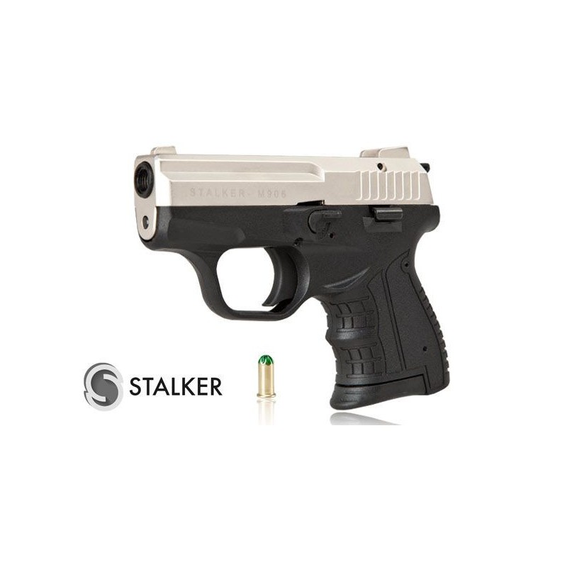 Pistolet hukowy STALKER M906 BAS kal .22 Long Blank (6 mm) alarmowo sygnałowy Matowa Satyna ZESTAW STARTOWY