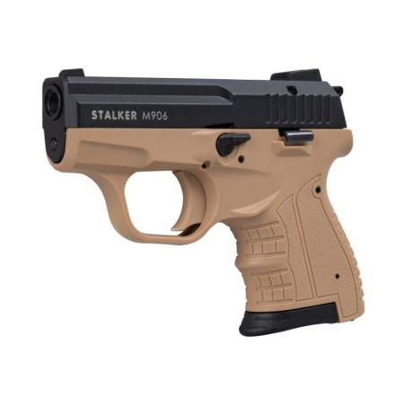 Pistolet hukowy STALKER M906 BAS kal .22 Long Blank (6 mm) alarmowo sygnałowy FDE TAN ZESTAW STARTOWY