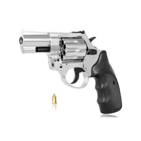 Rewolwer hukowy ZORAKI R1-K6L BAS lufa 2,5" kal .22 Long Blank (6 mm) alarmowo sygnałowy chrom błysk ZESTAW STARTOWY
