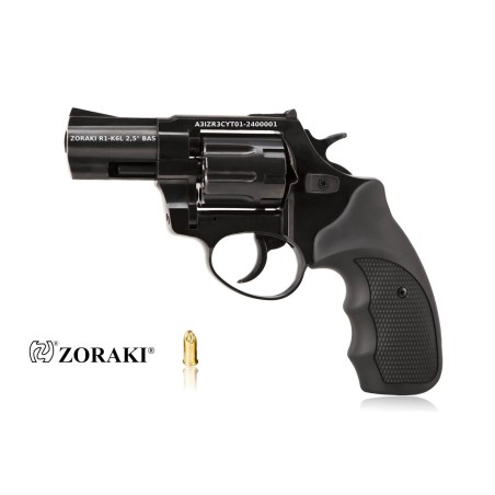Rewolwer hukowy ZORAKI R1-K6L BAS lufa 2,5" kal .22 Long Blank (6 mm) alarmowo sygnałowy czarny ZESTAW STARTOWY