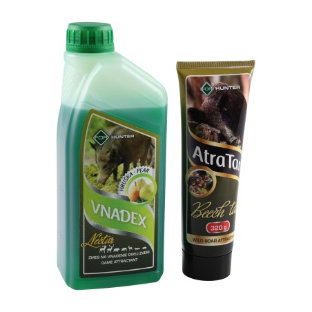 Płyn do wabienia zwierzyny For Vnadex 1 kg o zapachu gruszki + Smoła bukowa AtraTar 320 g
