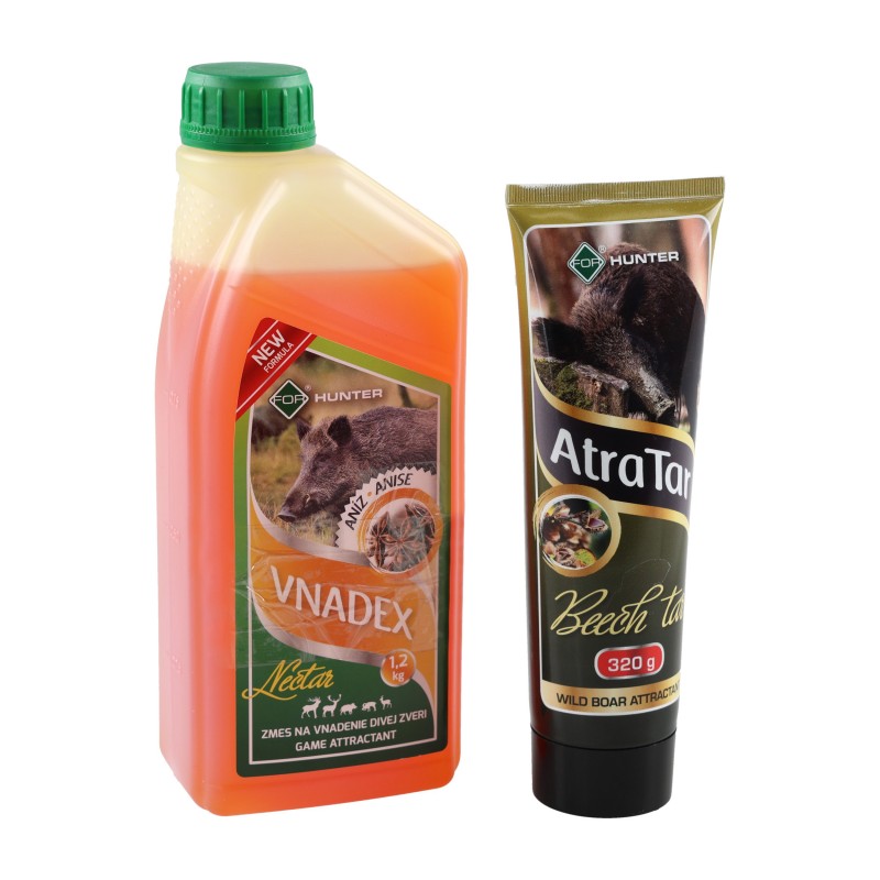 Płyn do wabienia zwierzyny For Vnadex 1200 g o zapachu anyżu + Smoła bukowa AtraTar 320 g