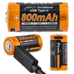 Akumulator Fenix USB ARB-L16U (16340 800mAh 3,6V)