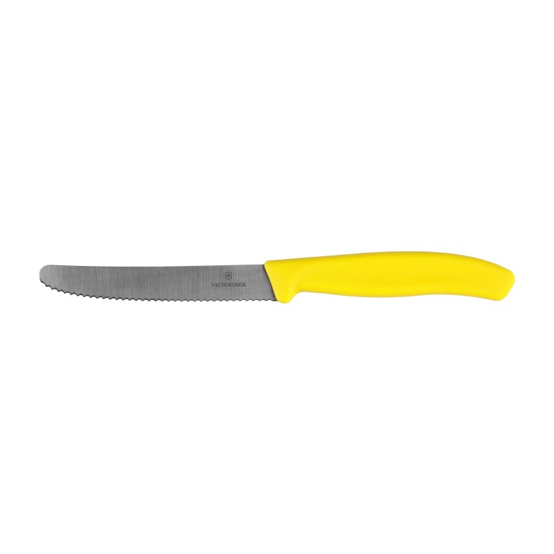 Nóż pikutek Victorinox Swiss Classic 6.7838.C1 ząbkowany z zaokrąglonym czubkiem zółty