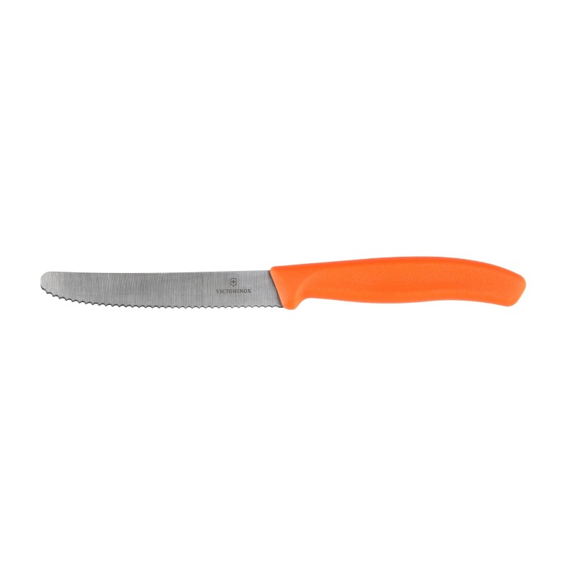 Nóż pikutek Victorinox Swiss Classic 6.7839.C1 ząbkowany z zaokrąglonym czubkiem pomarańczowy