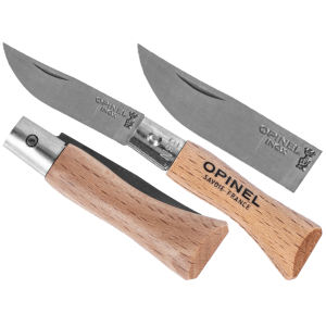 Nóż składany Opinel 02 inox buk