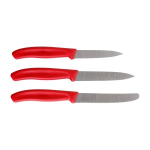 Zestaw noży kuchennych Victorinox Swiss Classic 6.7111.34C1 3 szt. czerwony