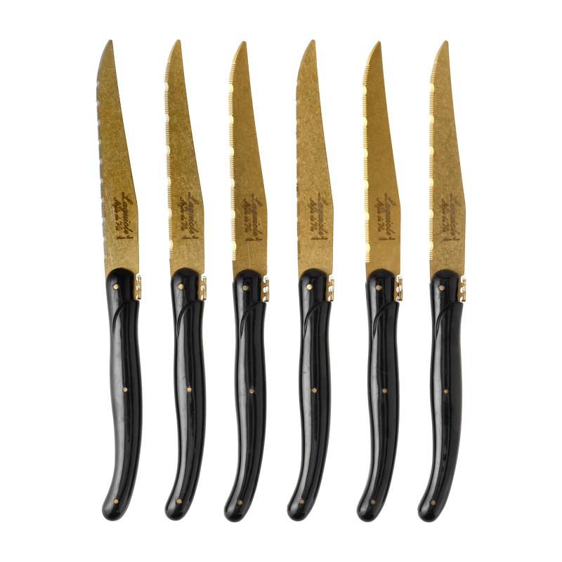 Nóż Laguiole do steków Prestige Line Style de Vie Gold Stonewash 6 szt.