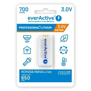 Akumulator everActive CR123A 3V Li-ion 700mAh mUSB