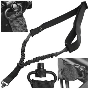 Pas nośny do broni jednopunktowy Leapers UTG Single Point Bungee Sling QD