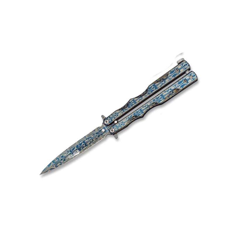 Nóż Albainox 02140 Rainblue Laser Balisong