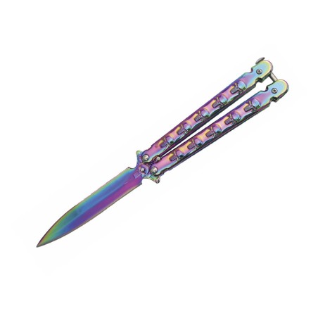 Nóż Albainox 02217 Rainbow Skulls Balisong