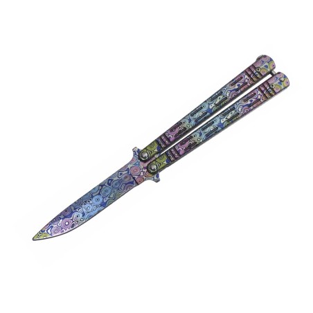 Nóż Albainox 02219 Colorfull 3D Damascus Balisong