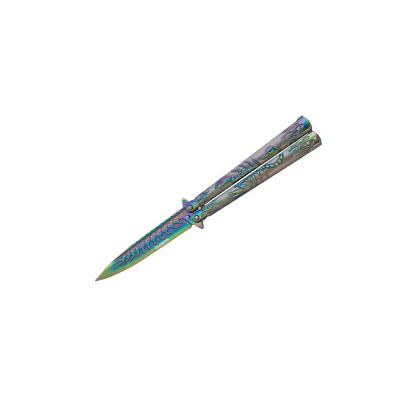 Nóż Albainox 02280 Rainbow Scorpion Balisong