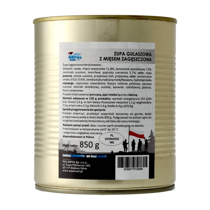 Zupa Arpol gulaszowa z mięsem zagęszczona 850 g