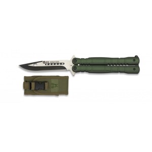 Nóż motylek K25 02130 Balisong Green