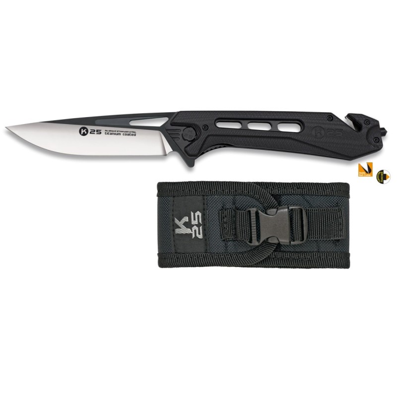 Nóż K25 25242 Tactical CNC XL Black G10