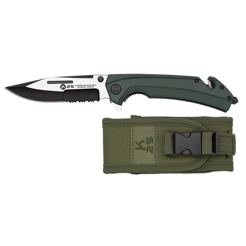 Nóż K25 25235 Tactical Green G10, Serr