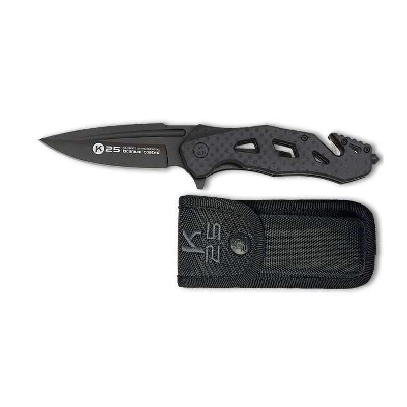 Nóż K25 25002 Tactical Black G10 CF