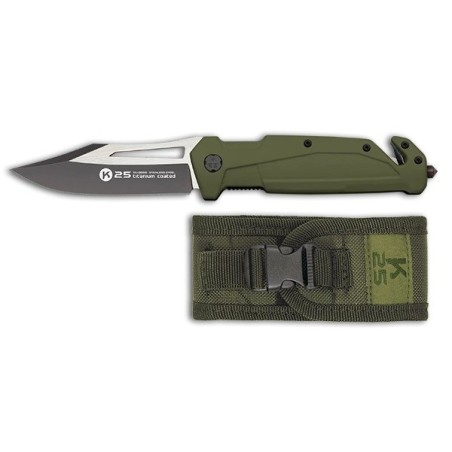 Nóż K25 18998 Green Rubber Titanium Coated