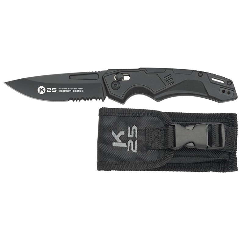 Nóż K25 25245 Black Aluminium Titanium Coated